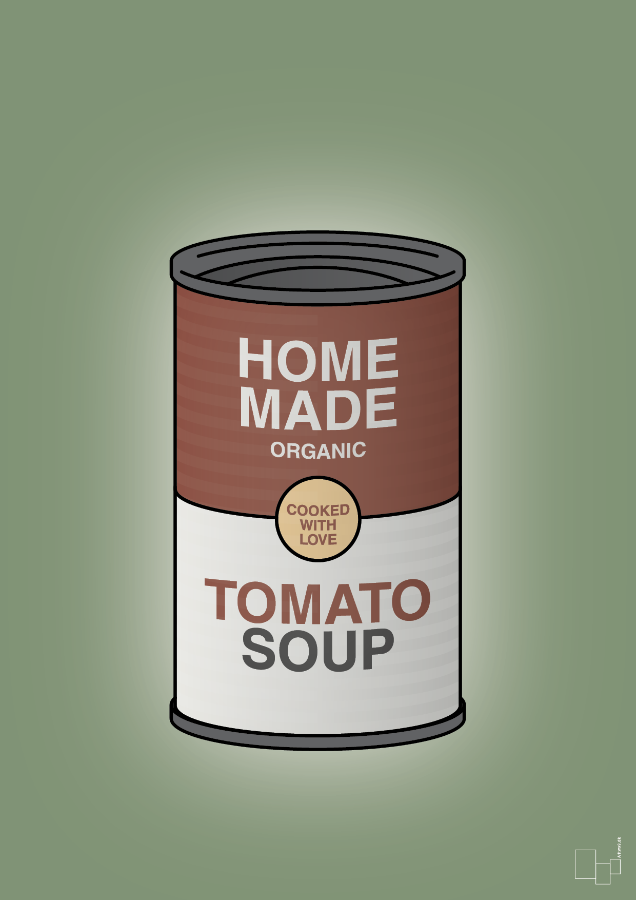 plakat: dåse med tomato soup - jade-Dåser-A1two3