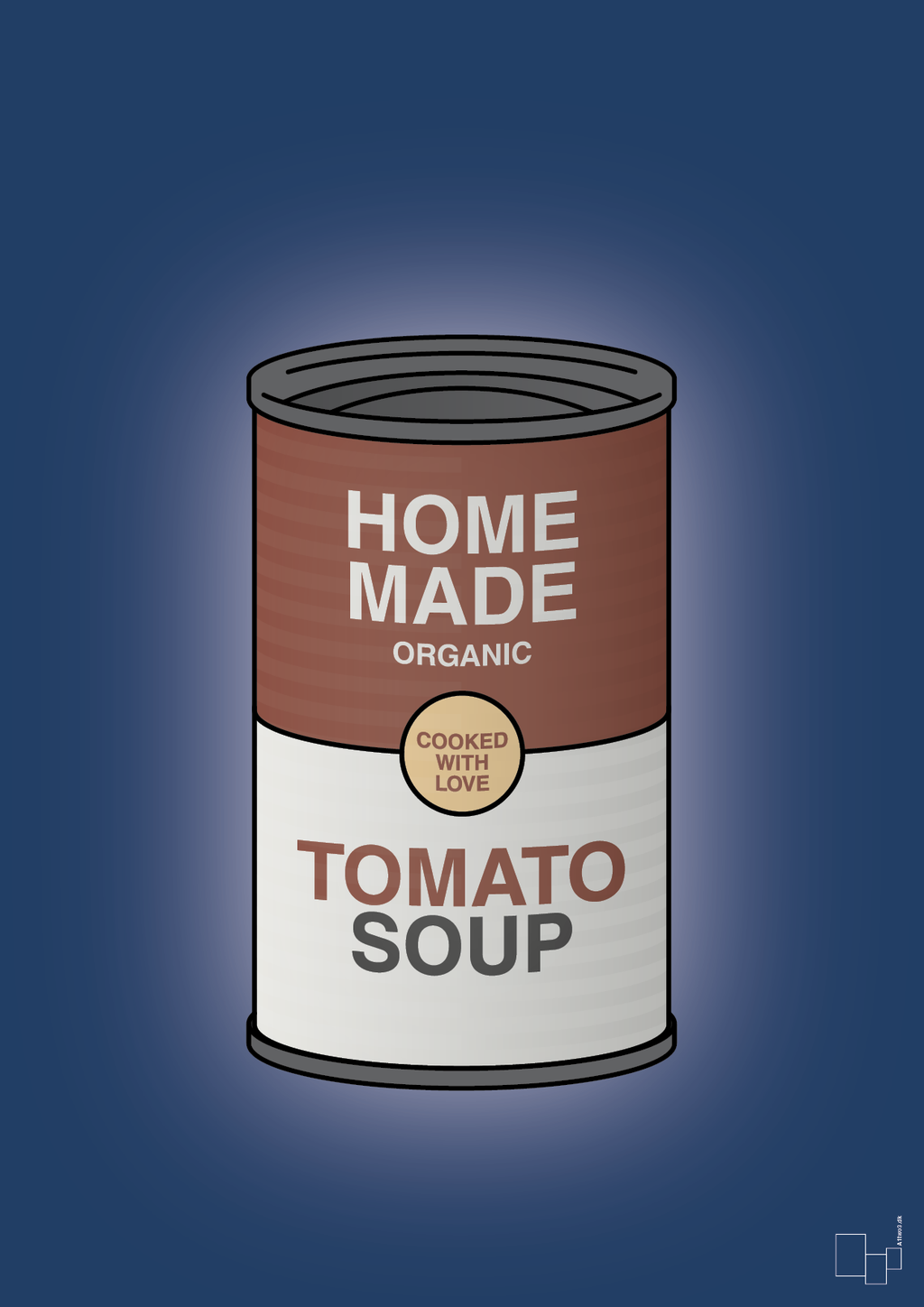 plakat: dåse med tomato soup - lapis blue-Dåser-A1two3