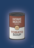 plakat: dåse med tomato soup - lapis blue-Dåser-A1two3