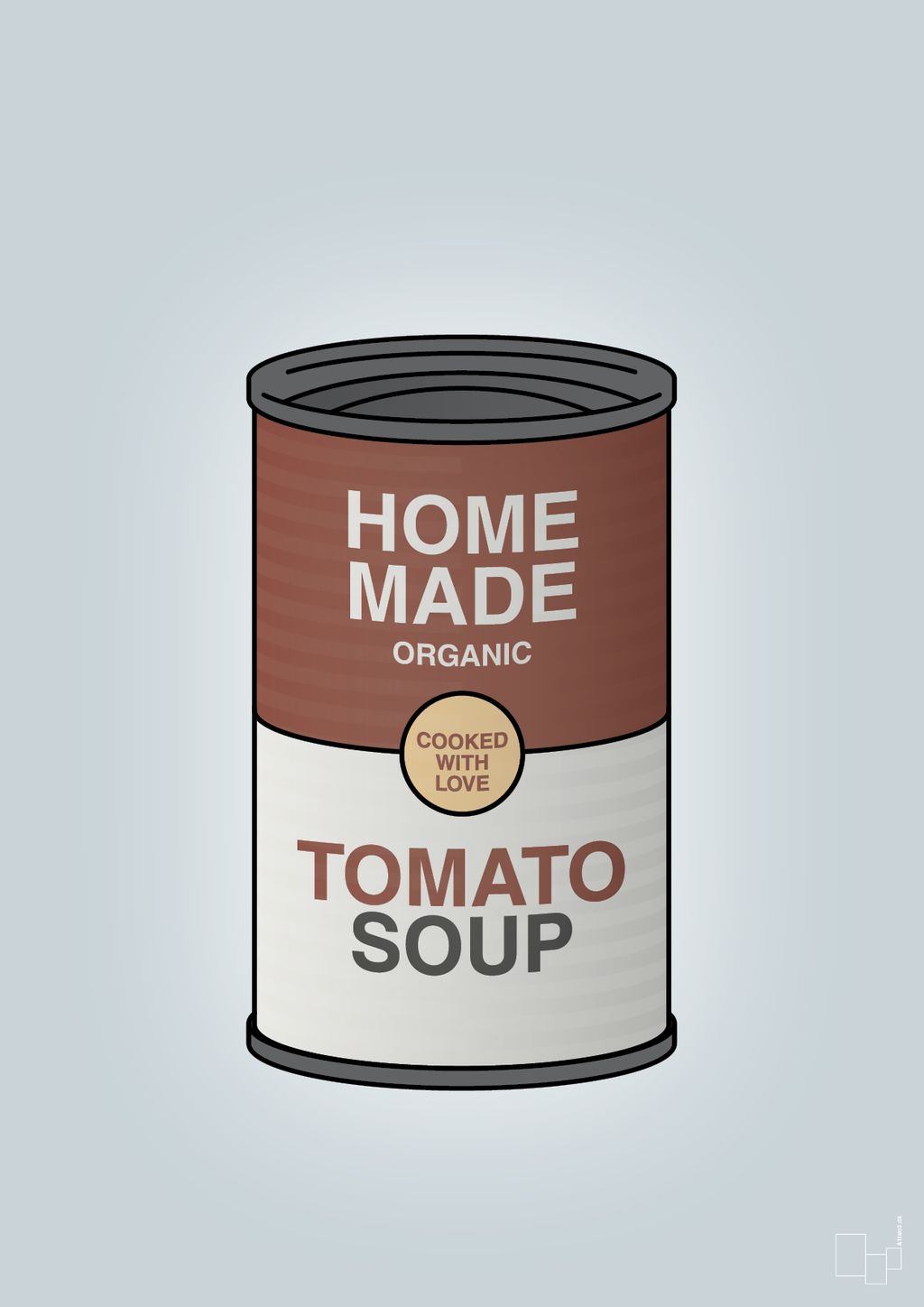 plakat: dåse med tomato soup - light drizzle-Dåser-A1two3