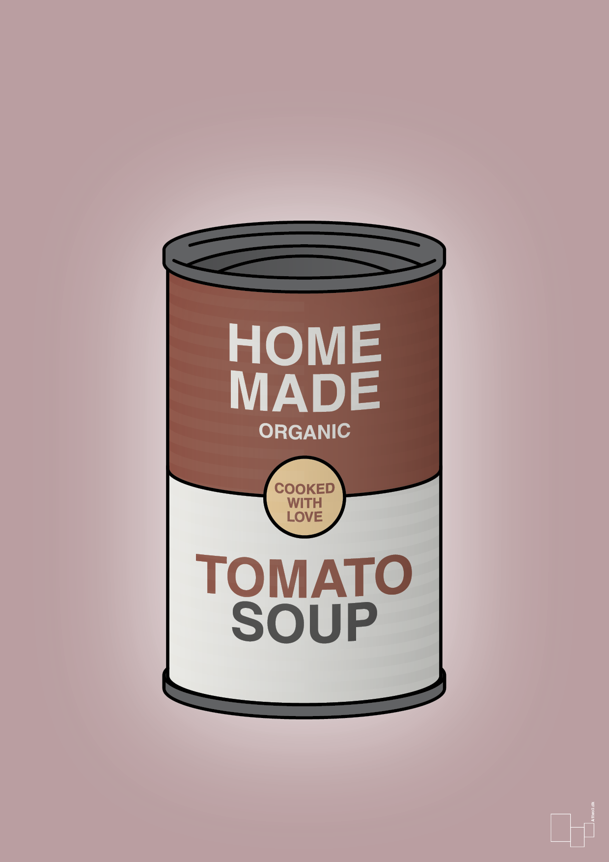 plakat: dåse med tomato soup - light rose-Dåser-A1two3