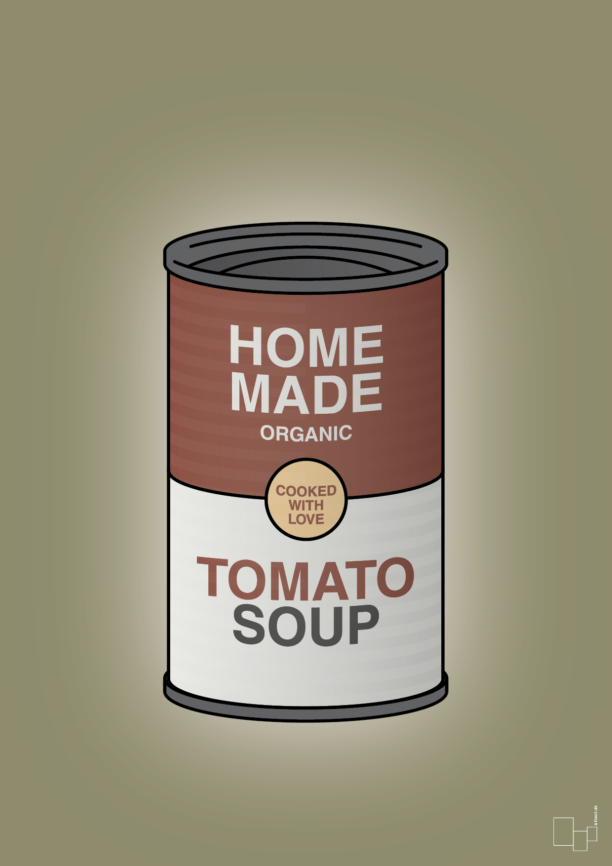 plakat: dåse med tomato soup - misty forrest-Dåser-A1two3