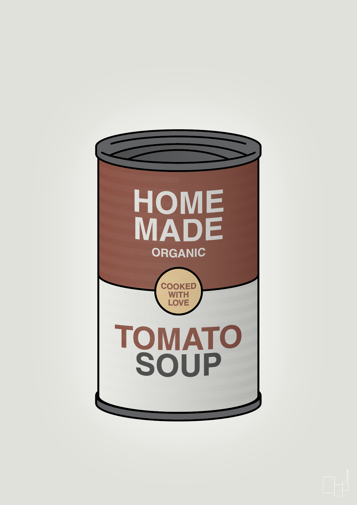 plakat: dåse med tomato soup - painters white-Dåser-A1two3