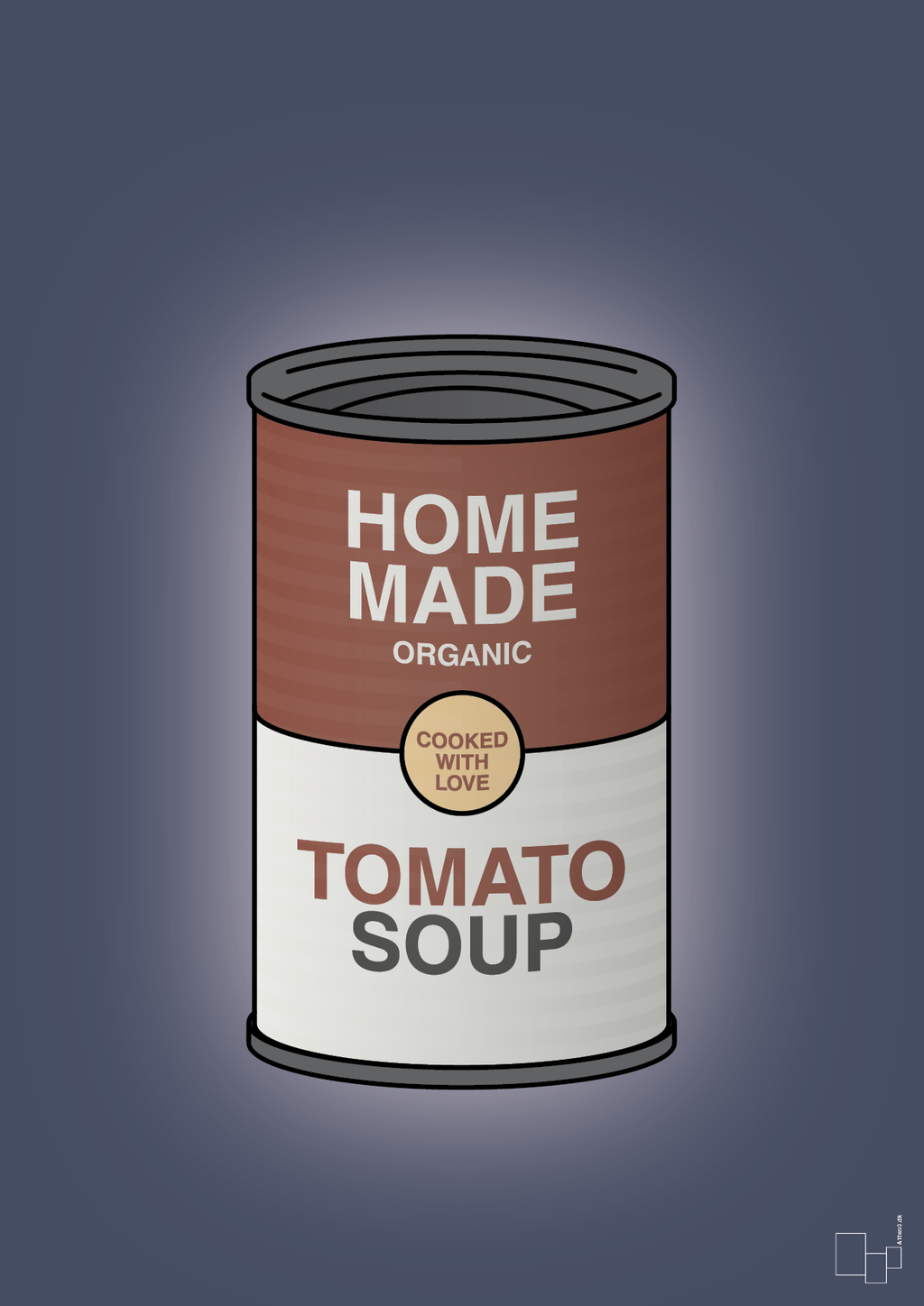 Dåse med tomato soup - petrol-Dåser-A1two3