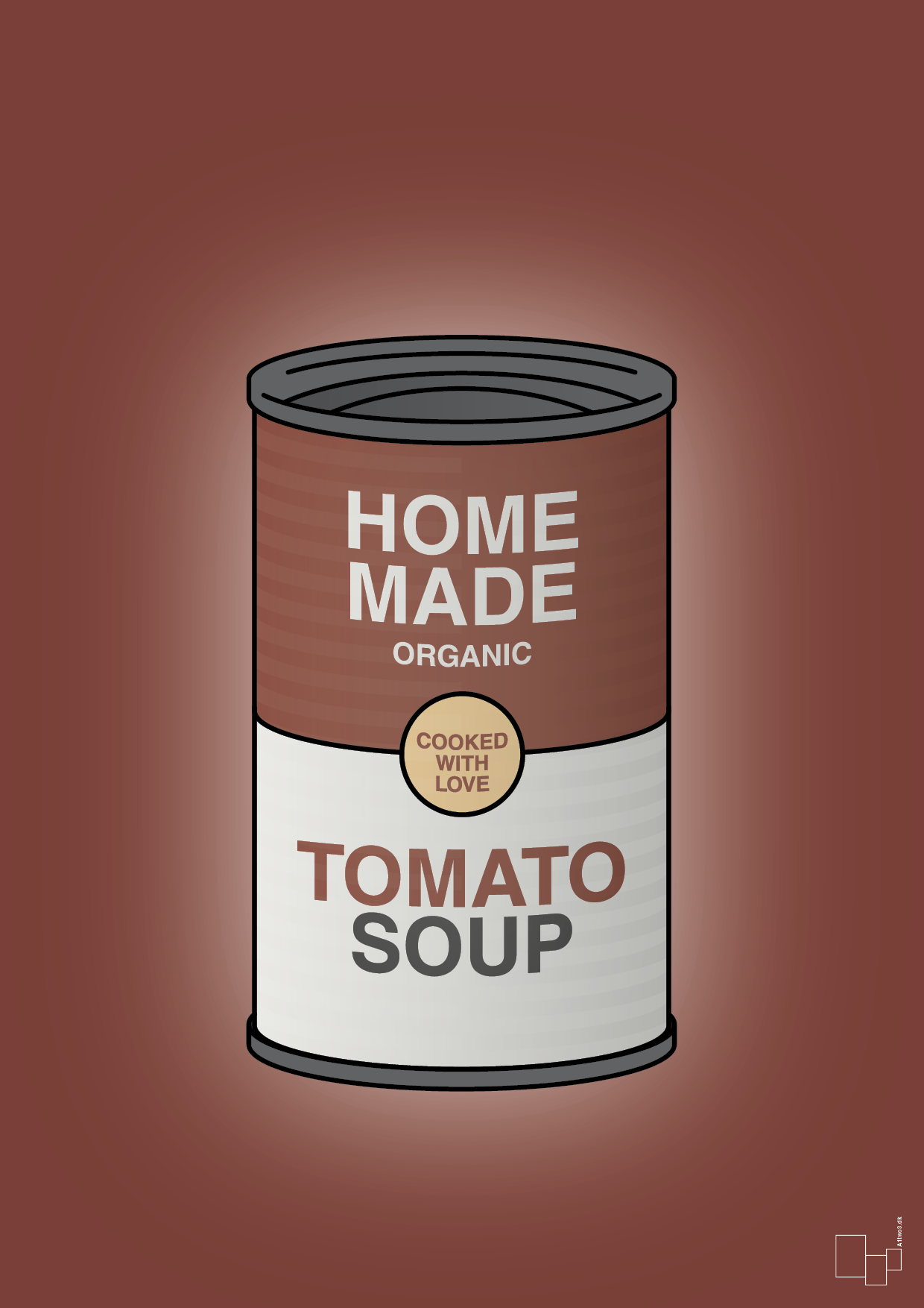 plakat: dåse med tomato soup - red pepper-Dåser-A1two3
