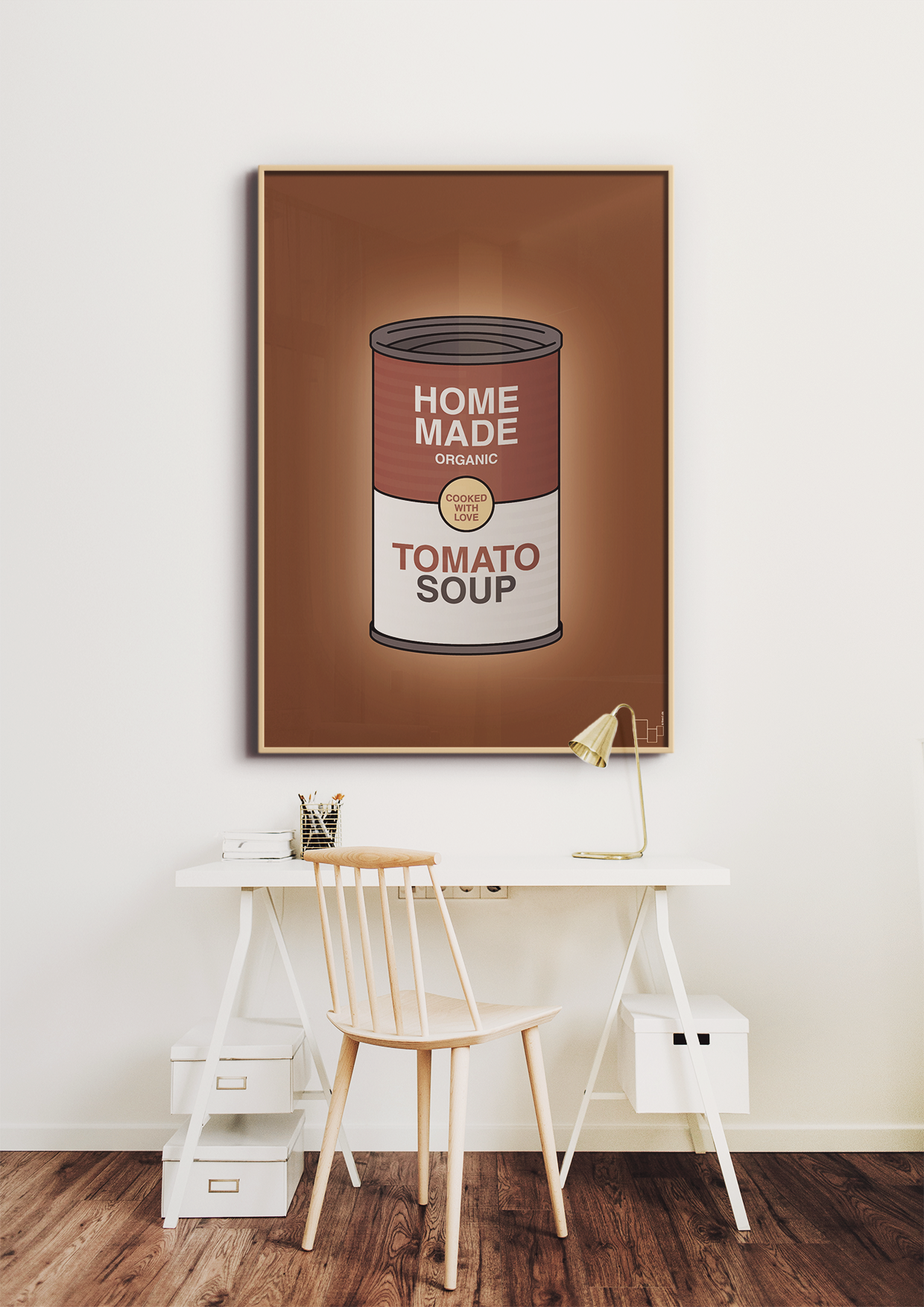 plakat: dåse med tomato soup - broken beige-Dåser-A1two3