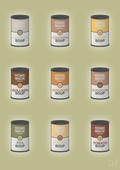 plakat: forskellige dåser med soup - back to nature-Dåser-A1two3