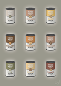 plakat: forskellige dåser med soup - battleship gray-Dåser-A1two3