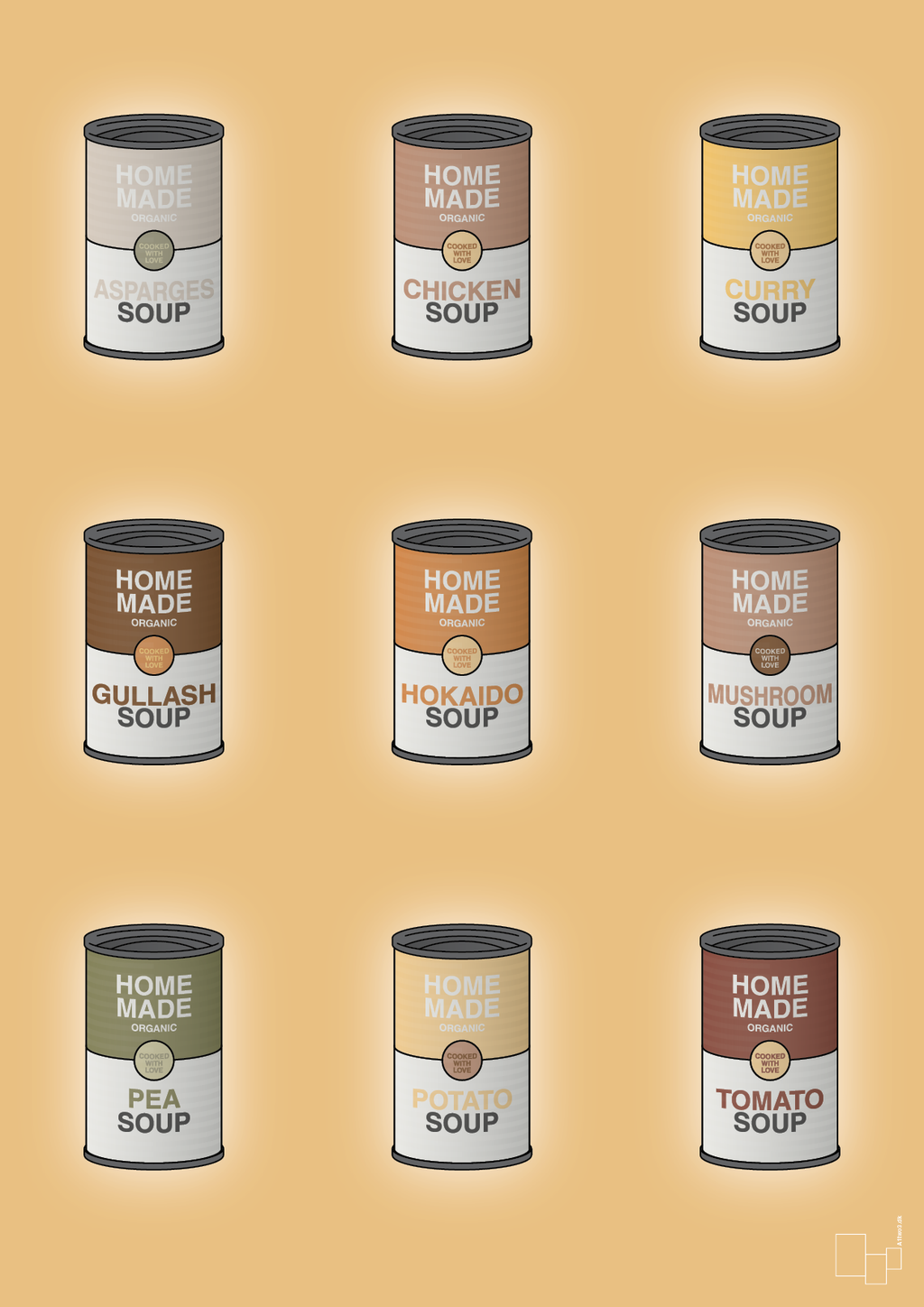plakat: forskellige dåser med soup - charismatic-Dåser-A1two3