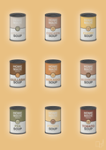 plakat: forskellige dåser med soup - charismatic-Dåser-A1two3
