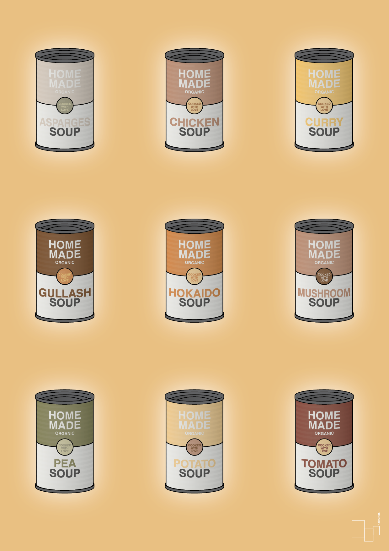 plakat: forskellige dåser med soup - charismatic-Dåser-A1two3