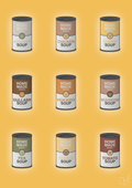 plakat: forskellige dåser med soup - honeycomb-Dåser-A1two3
