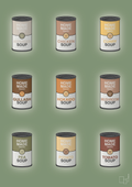 plakat: forskellige dåser med soup - jade-Dåser-A1two3