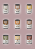 plakat: forskellige dåser med soup - light rose-Dåser-A1two3