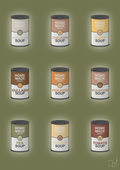 plakat: forskellige dåser med soup - secret meadow-Dåser-A1two3