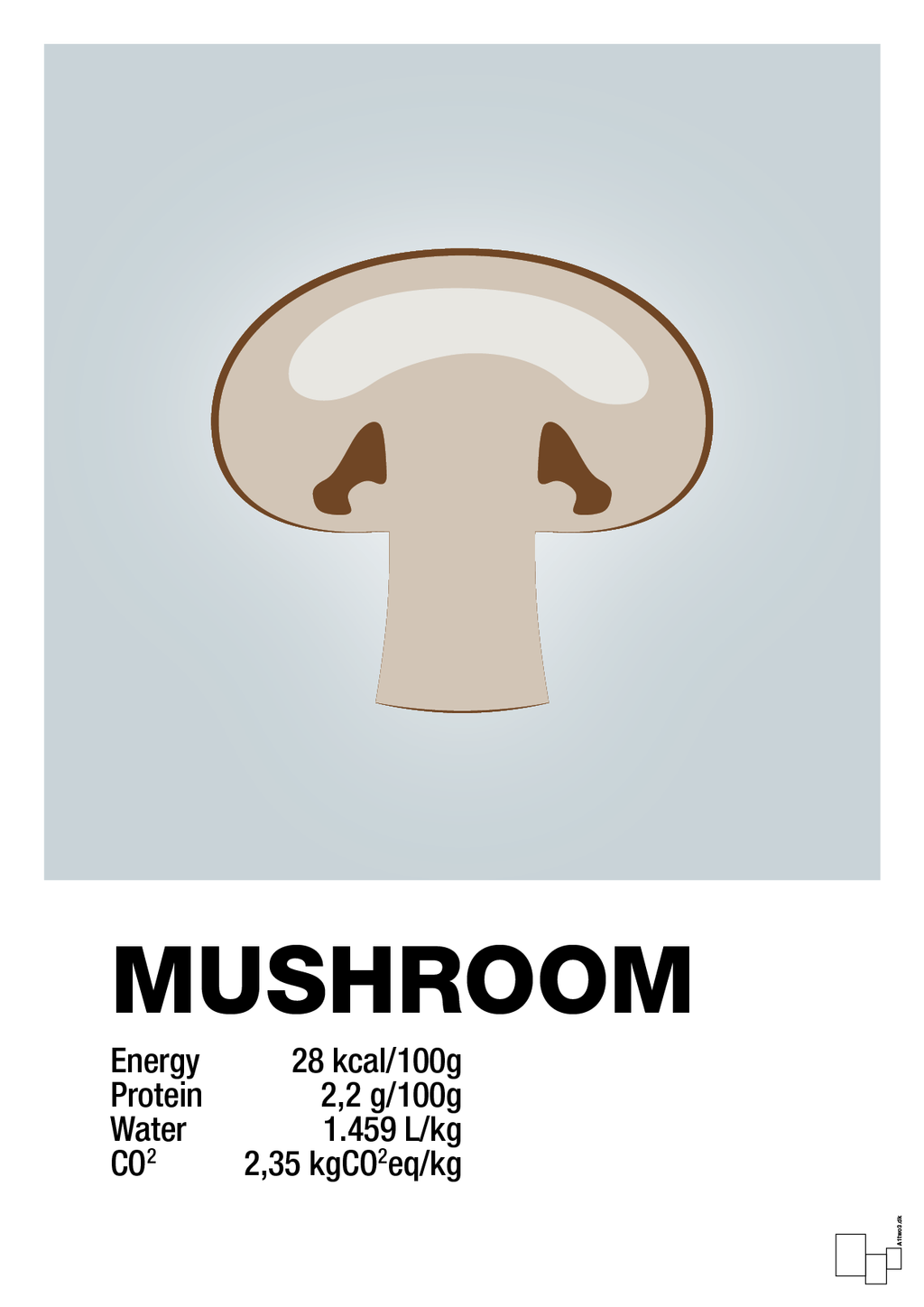 plakat: mushroom nutrition og miljø - light drizzle-Ingredienser-A1two3