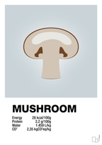 plakat: mushroom nutrition og miljø - light drizzle-Ingredienser-A1two3