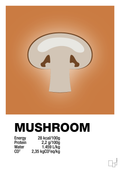 plakat: mushroom nutrition og miljø - rumba orange-Ingredienser-A1two3