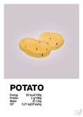 plakat: potato nutrition og miljø - dusty lilac-Ingredienser-A1two3