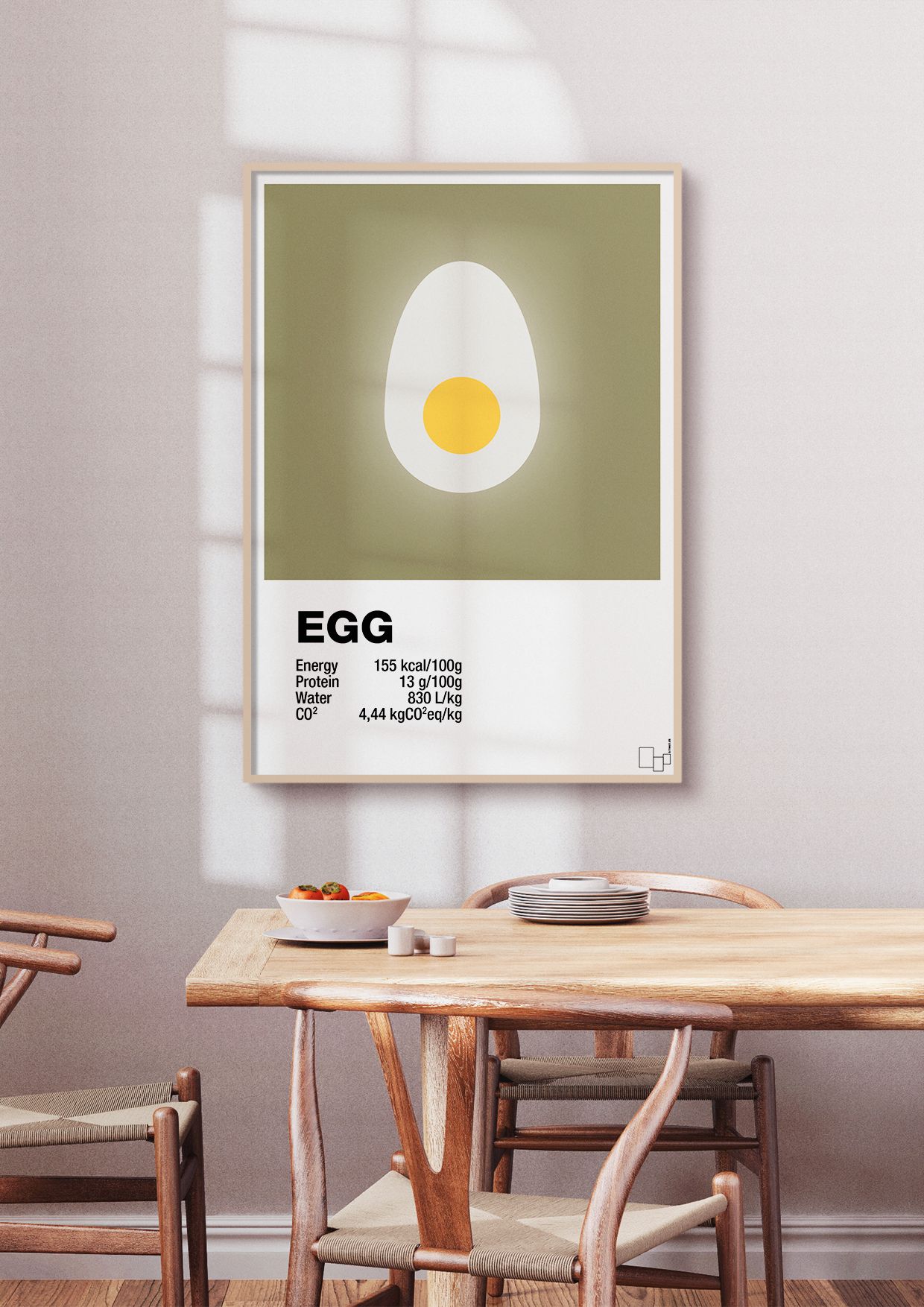 plakat: egg nutrition og miljø - graphic charcoal-Ingredienser-A1two3