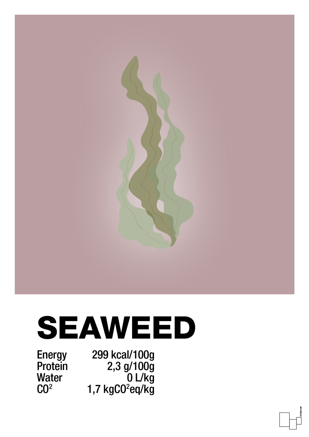 plakat: seaweed nutrition og miljø - light rose-Ingredienser-A1two3