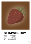 plakat: strawberry nutrition og miljø - dark brown-Ingredienser-A1two3