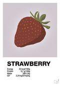 plakat: strawberry nutrition og miljø - dusty lilac-Ingredienser-A1two3