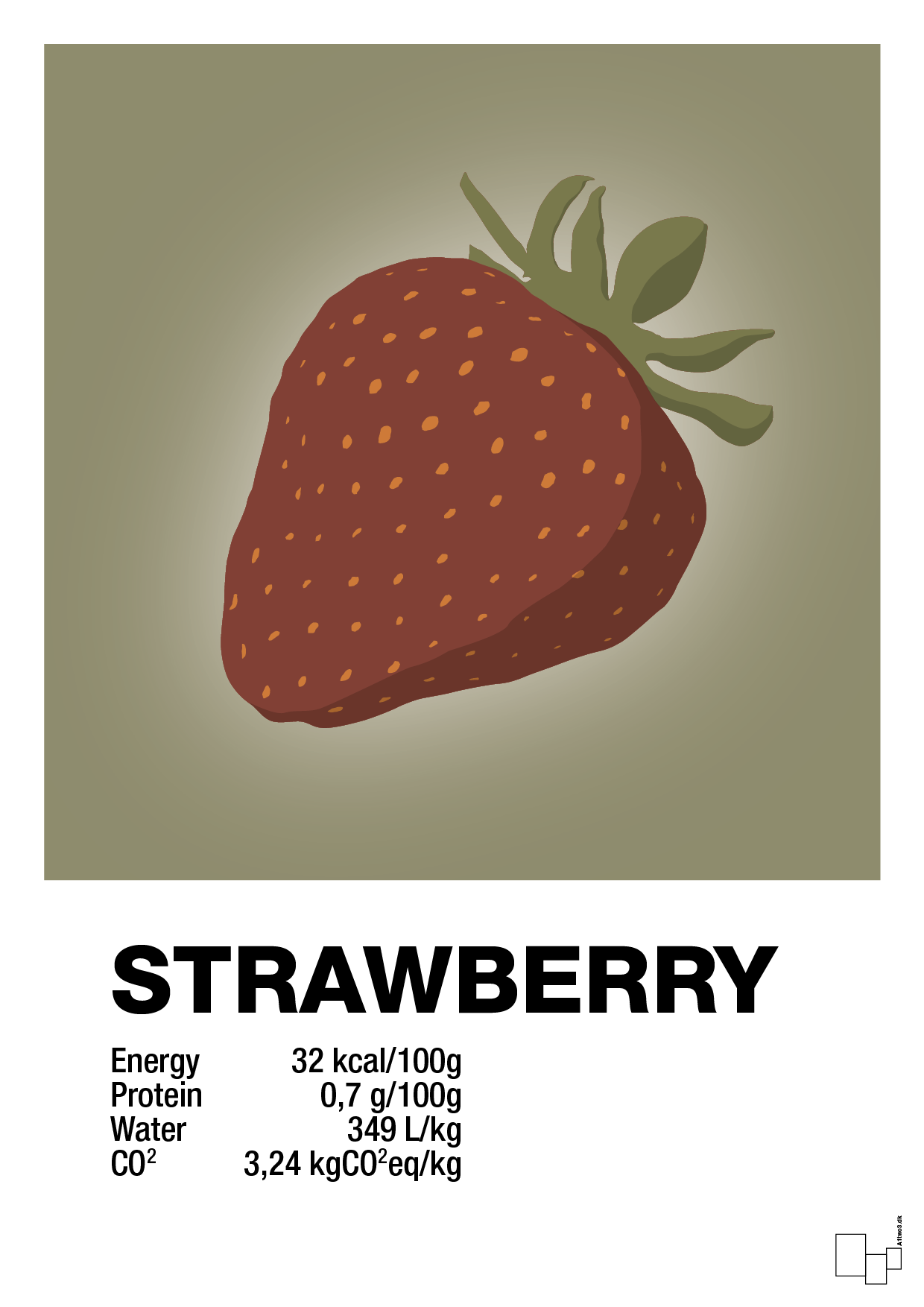 plakat: strawberry nutrition og miljø - misty forrest-Ingredienser-A1two3