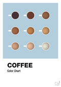 plakat: coffee color chart - heavenly blue-Kaffe-A1two3