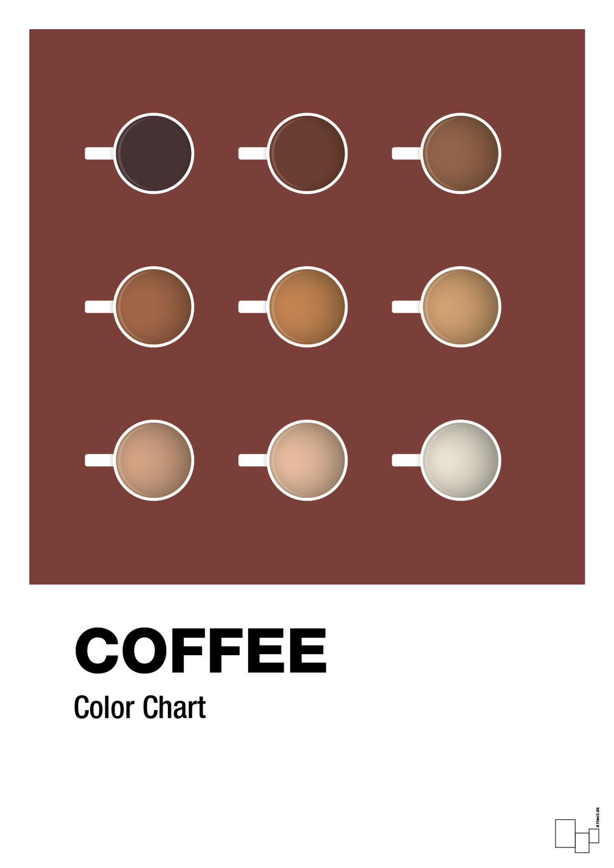 plakat: coffee color chart - red pepper-Kaffe-A1two3