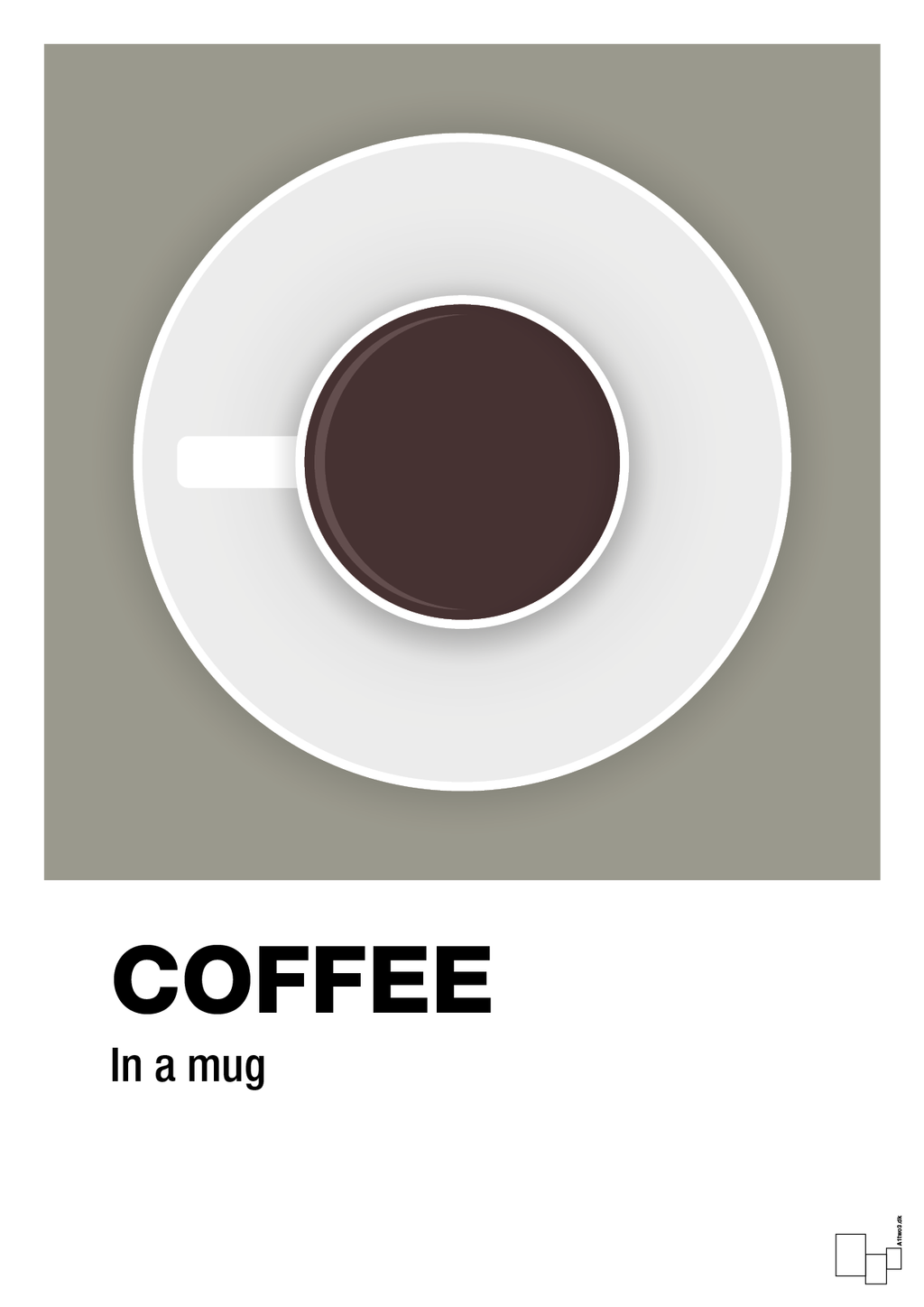 plakat: coffee in a mug - battleship gray-Kaffe-A1two3