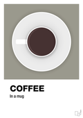 plakat: coffee in a mug - battleship gray-Kaffe-A1two3