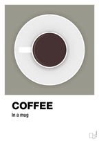 plakat: coffee in a mug - battleship gray-Kaffe-A1two3
