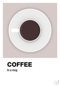 plakat: coffee in a mug - broken beige-Kaffe-A1two3