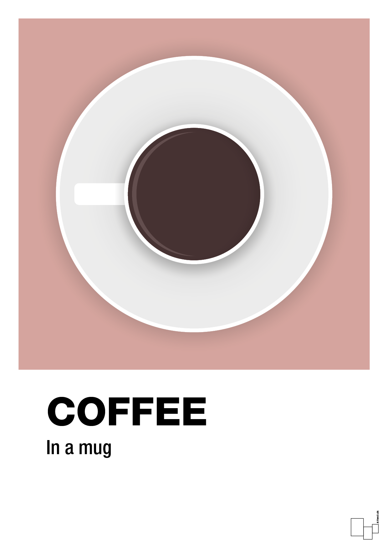 plakat: coffee in a mug - bubble shell-Kaffe-A1two3