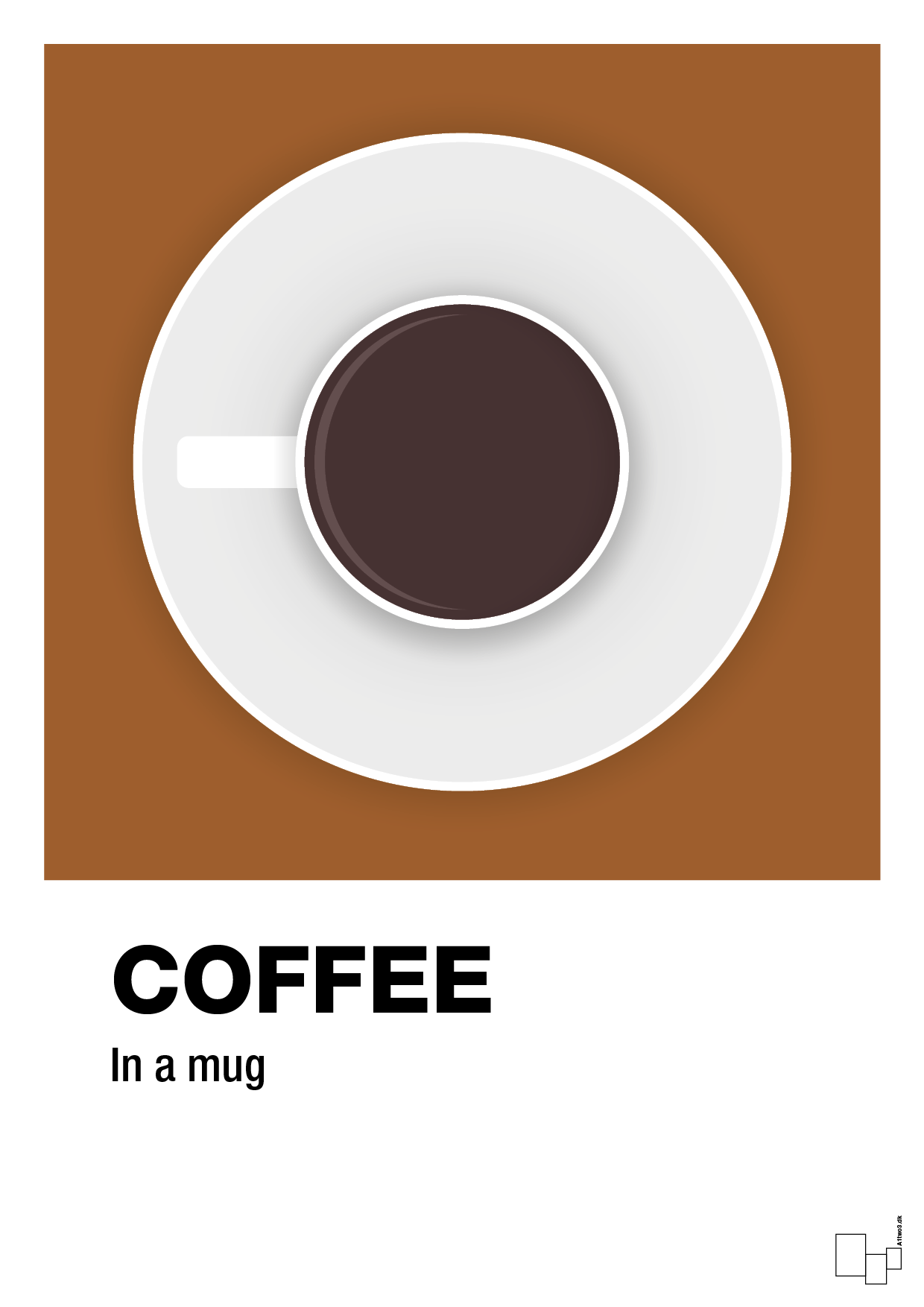 plakat: coffee in a mug - cognac-Kaffe-A1two3