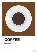 plakat: coffee in a mug - dark brown-Kaffe-A1two3