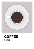 plakat: coffee in a mug - dusty lilac-Kaffe-A1two3