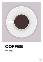 plakat: coffee in a mug - dusty lilac-Kaffe-A1two3
