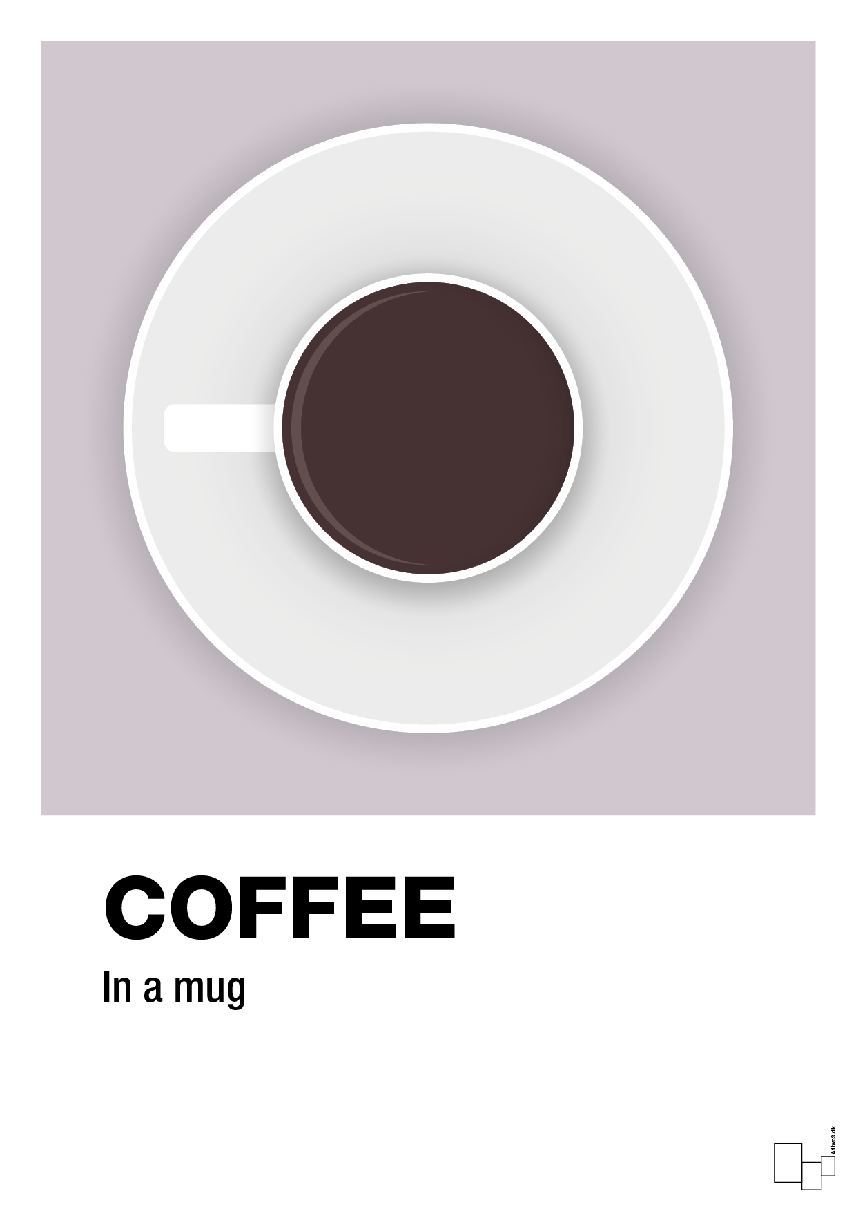 plakat: coffee in a mug - dusty lilac-Kaffe-A1two3