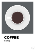 plakat: coffee in a mug - graphic charcoal-Kaffe-A1two3