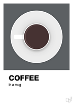 plakat: coffee in a mug - graphic charcoal-Kaffe-A1two3