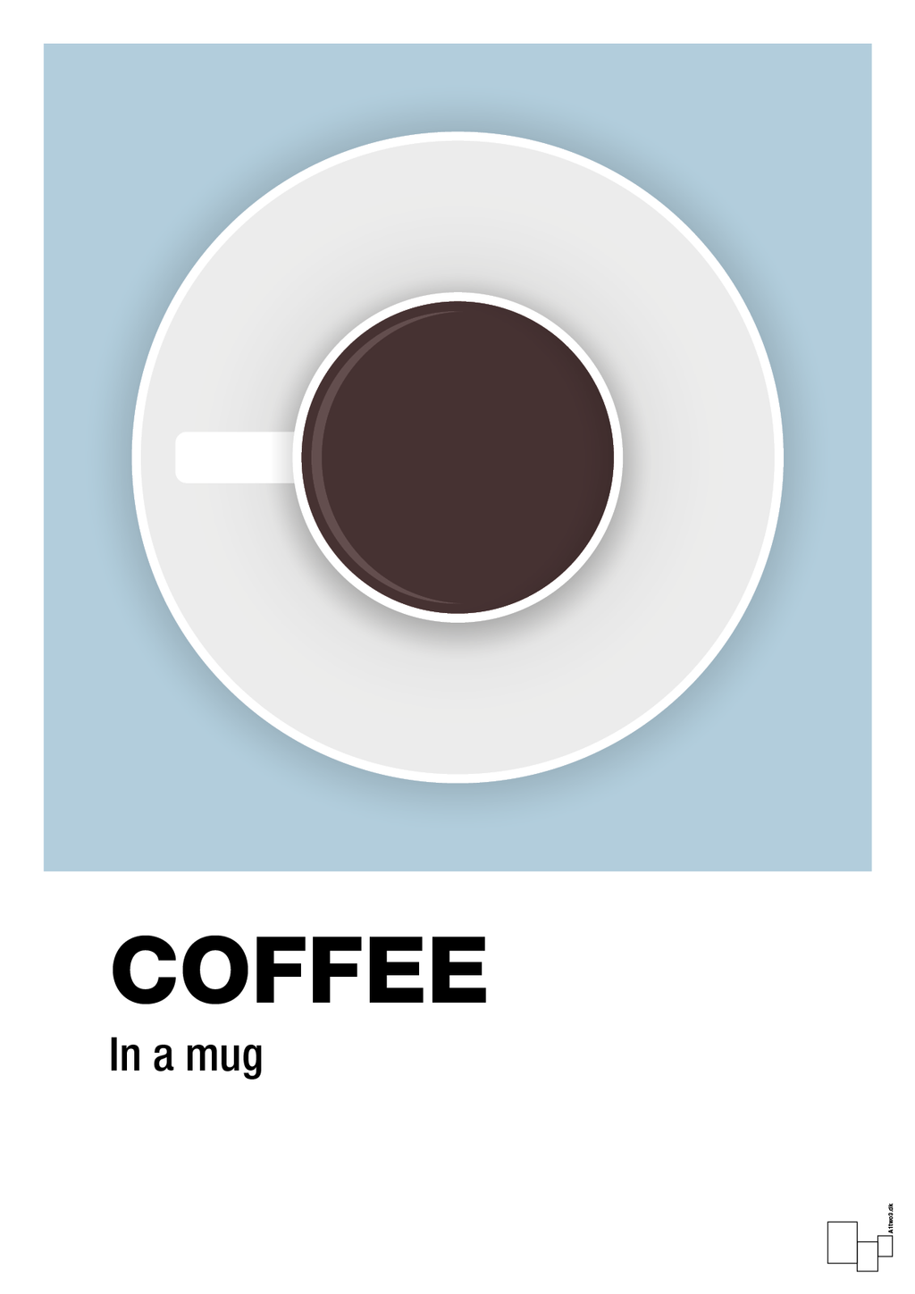 plakat: coffee in a mug - heavenly blue-Kaffe-A1two3