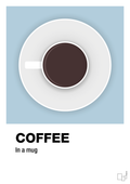 plakat: coffee in a mug - heavenly blue-Kaffe-A1two3
