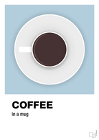 plakat: coffee in a mug - heavenly blue-Kaffe-A1two3