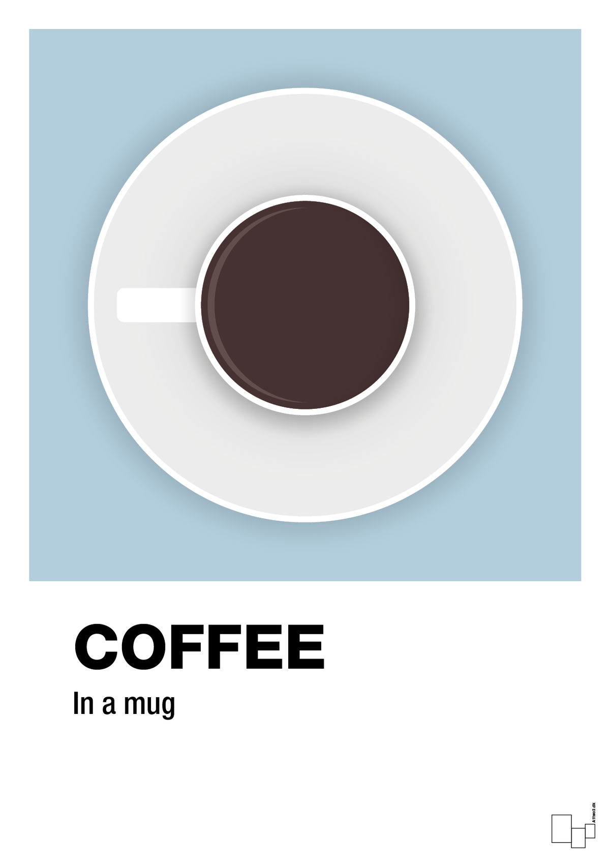 plakat: coffee in a mug - heavenly blue-Kaffe-A1two3