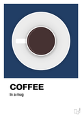 plakat: coffee in a mug - lapis blue-Kaffe-A1two3