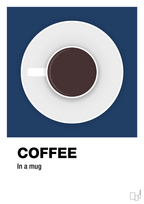 plakat: coffee in a mug - lapis blue-Kaffe-A1two3