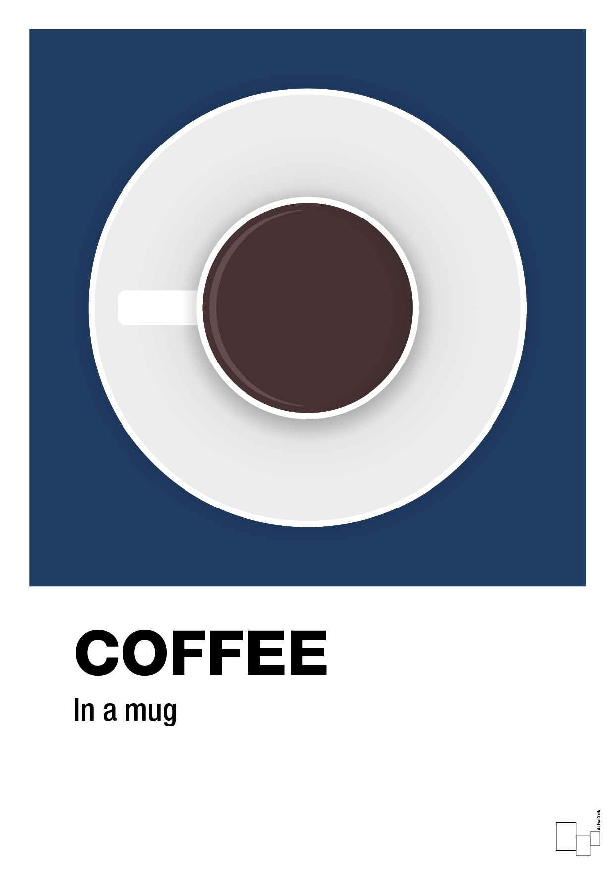 plakat: coffee in a mug - lapis blue-Kaffe-A1two3