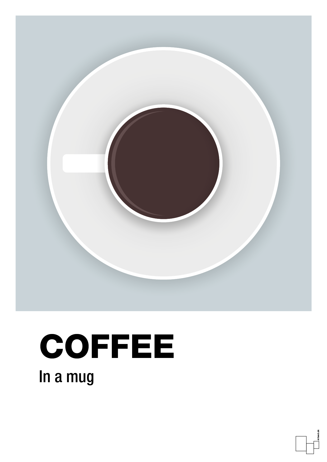 plakat: coffee in a mug - light drizzle-Kaffe-A1two3
